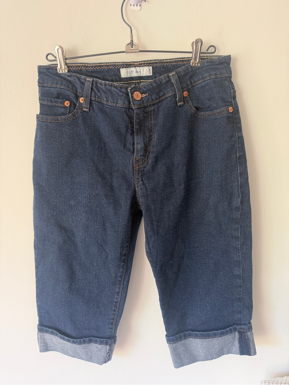 Levi's Dark Blue Women's Cropped Cuffed Jeans